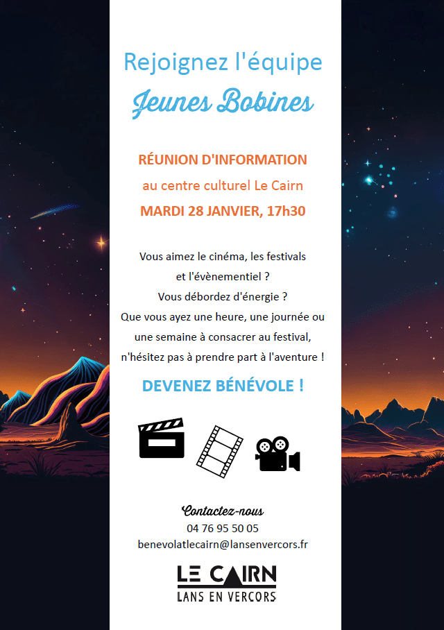 Affiche d'appel à bénévoles Jeunes bobines 2025